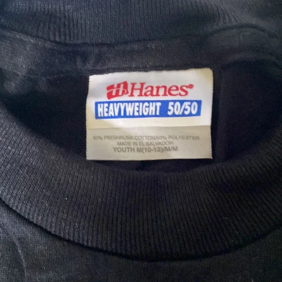 NWT Hanes 50/50 Heavyweight Black T-shirt - Picture 3 of 3